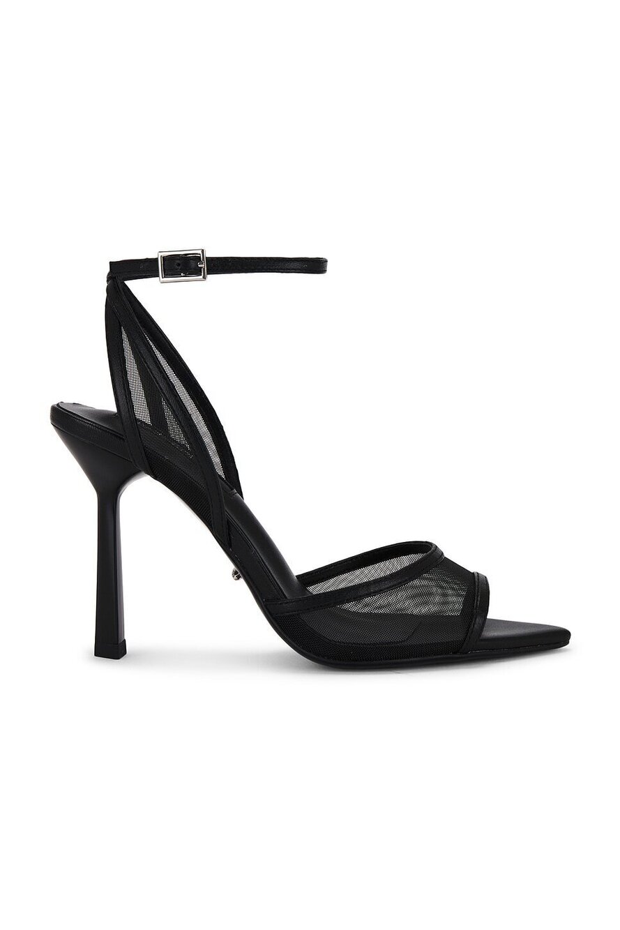 Tony Bianco Miley Sandal in Black leather high stiletto heel pointed toe